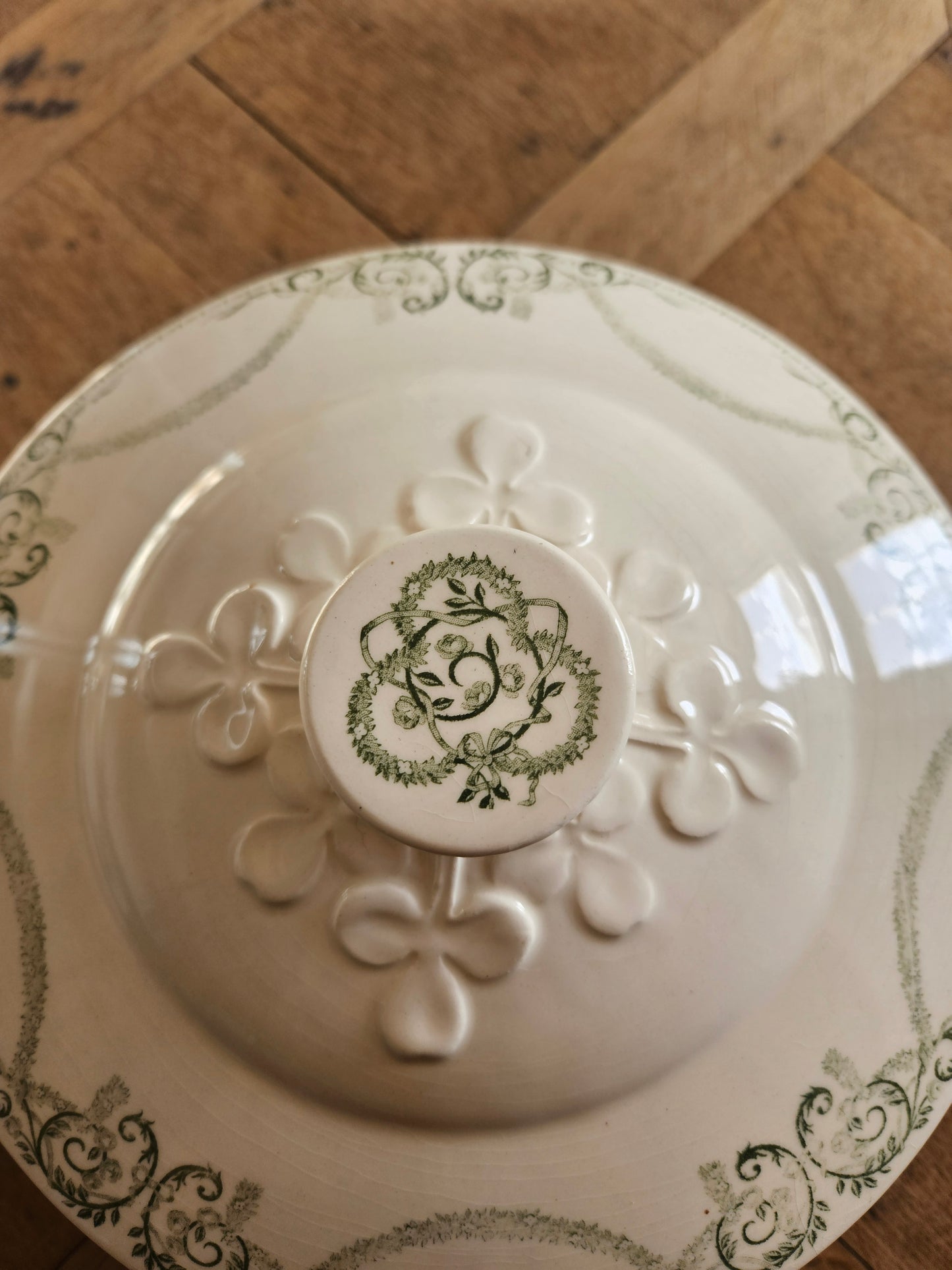 Couvercle de soupière ancienne Creil et Montereau, Napoléon