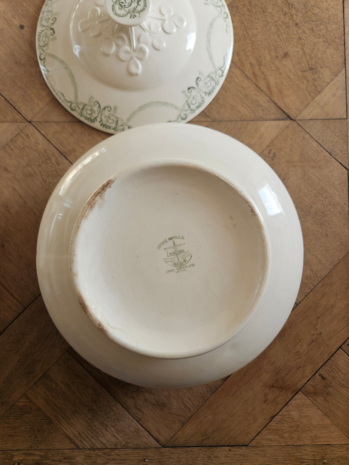 Soupière ancienne Creil et Montereau, Napoléon