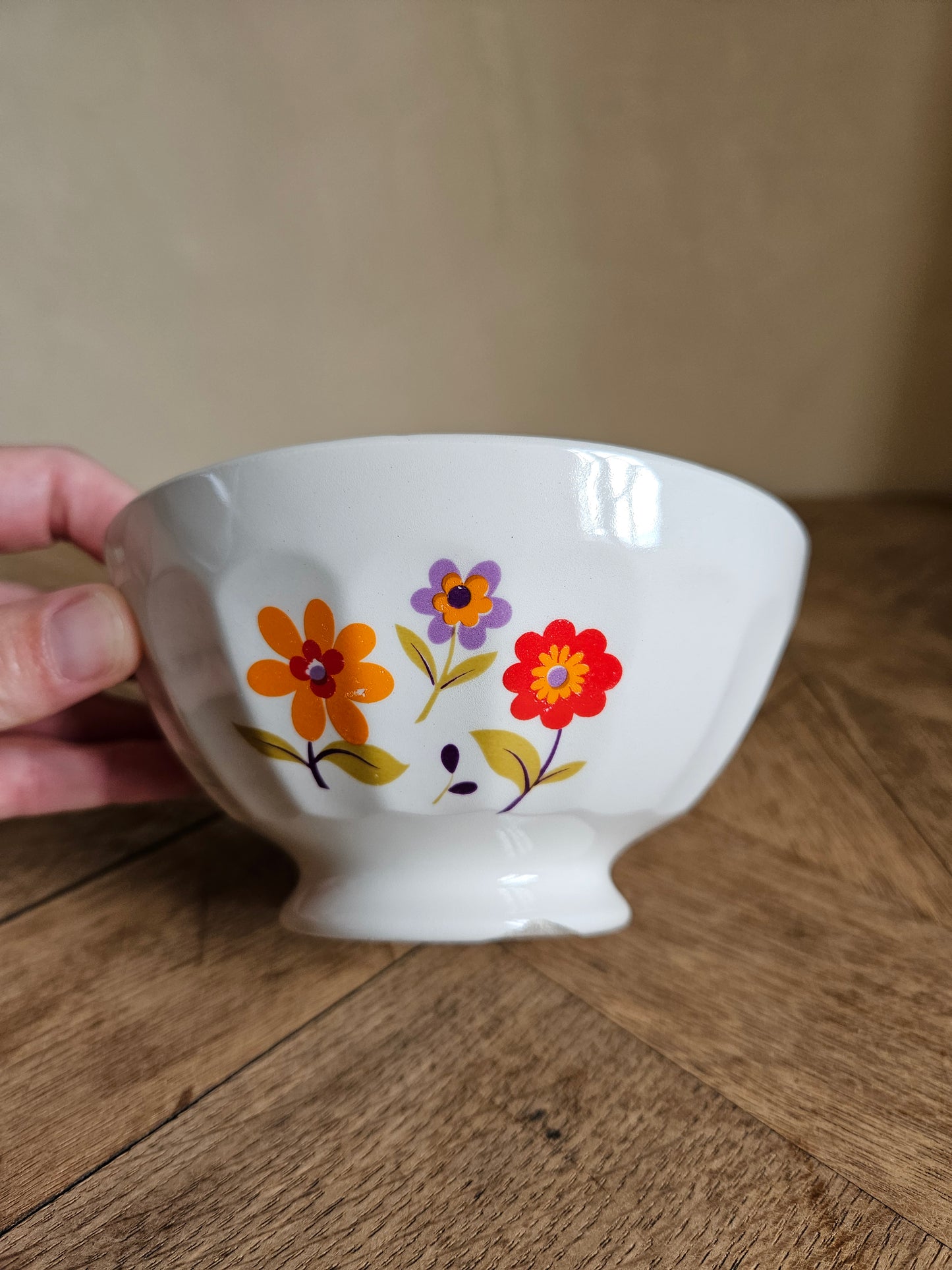 Bol à facettes petites fleurs 70's