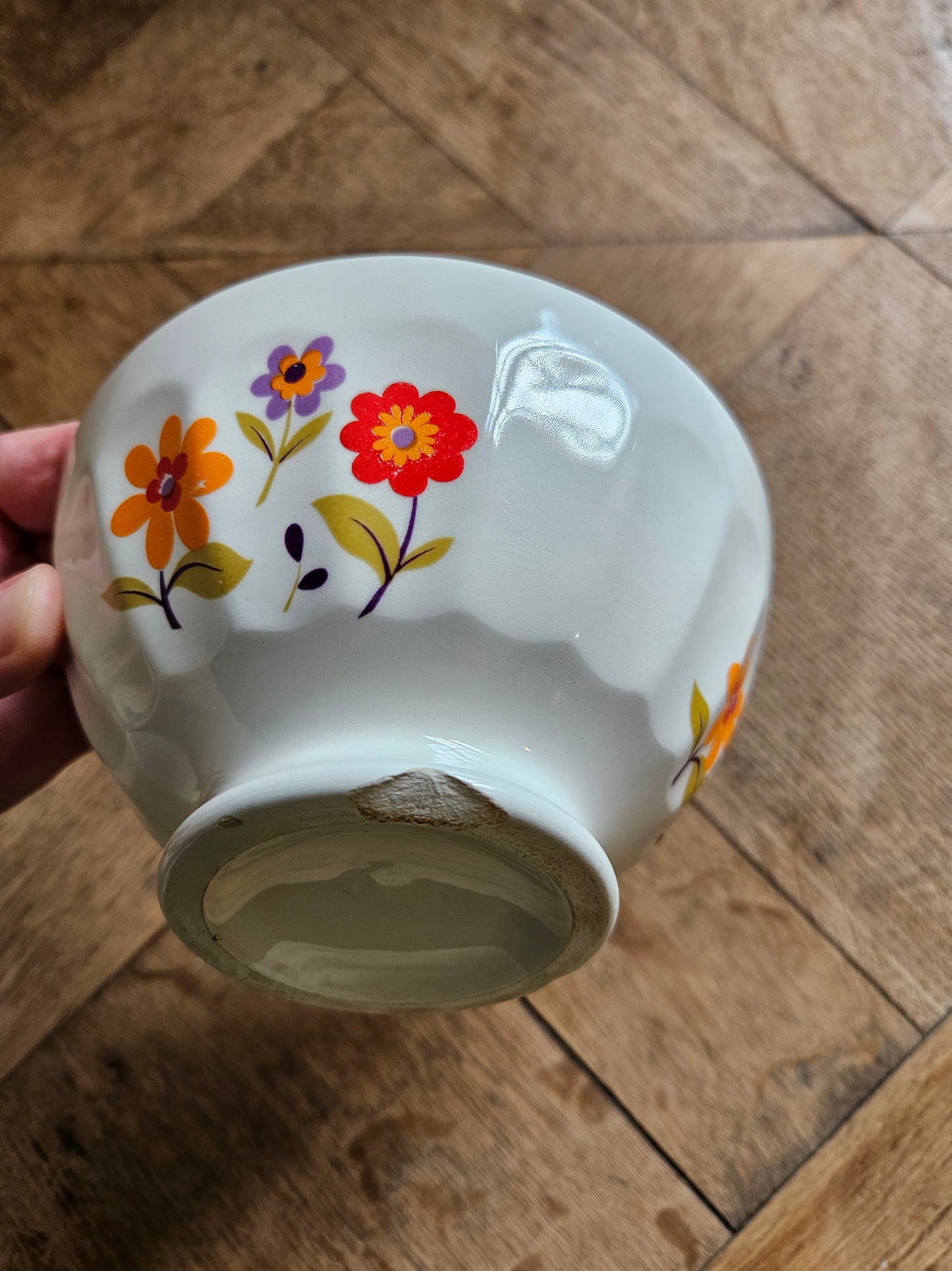 Bol à facettes petites fleurs 70's