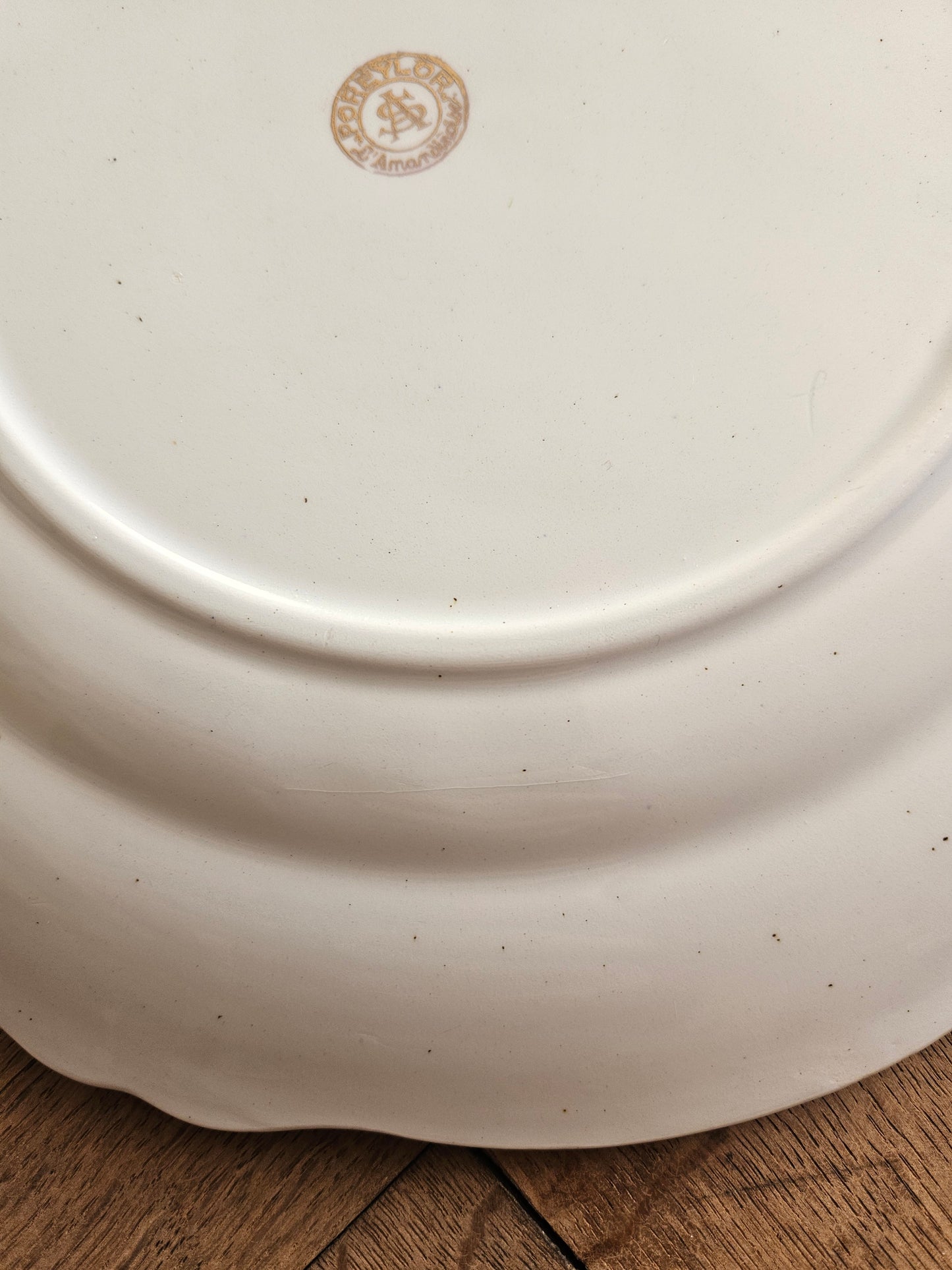 Plat à gâteaux L’Amandinoise, mint et dorure