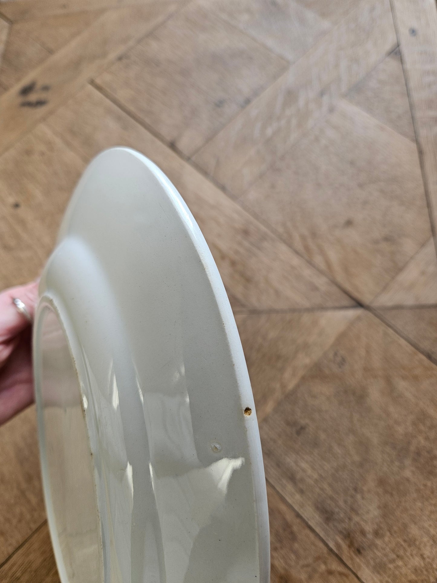 Plat ovale rétro Badonviller, bleu