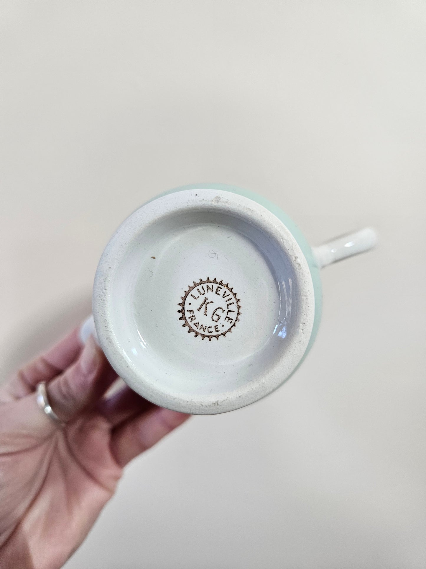 Sucrier et crémier K&G Lunéville, mint & fleurs