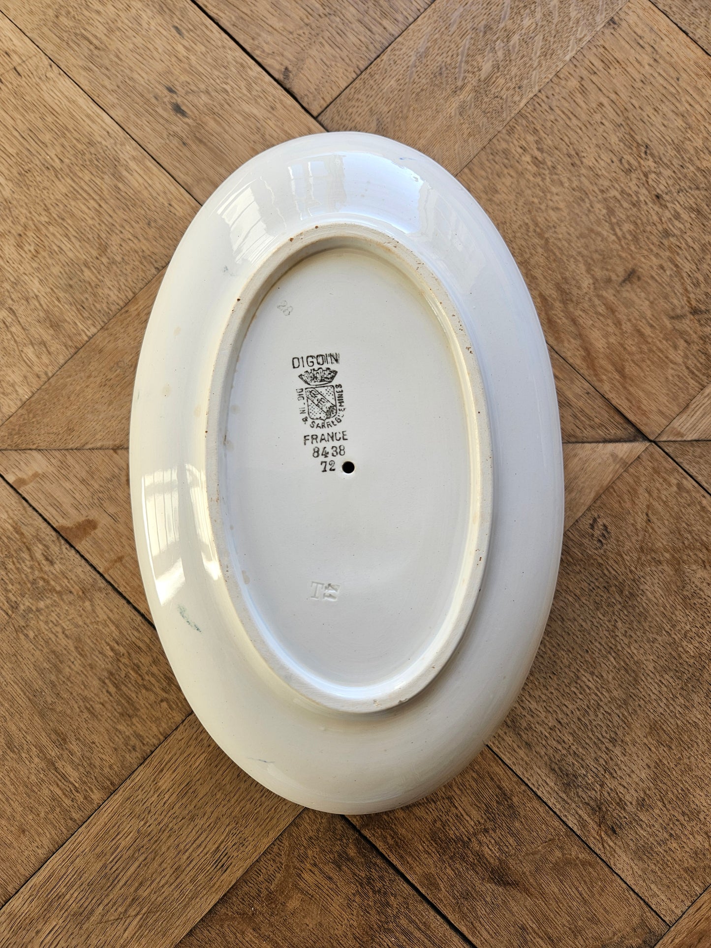 Saucière Digoin, décor vert