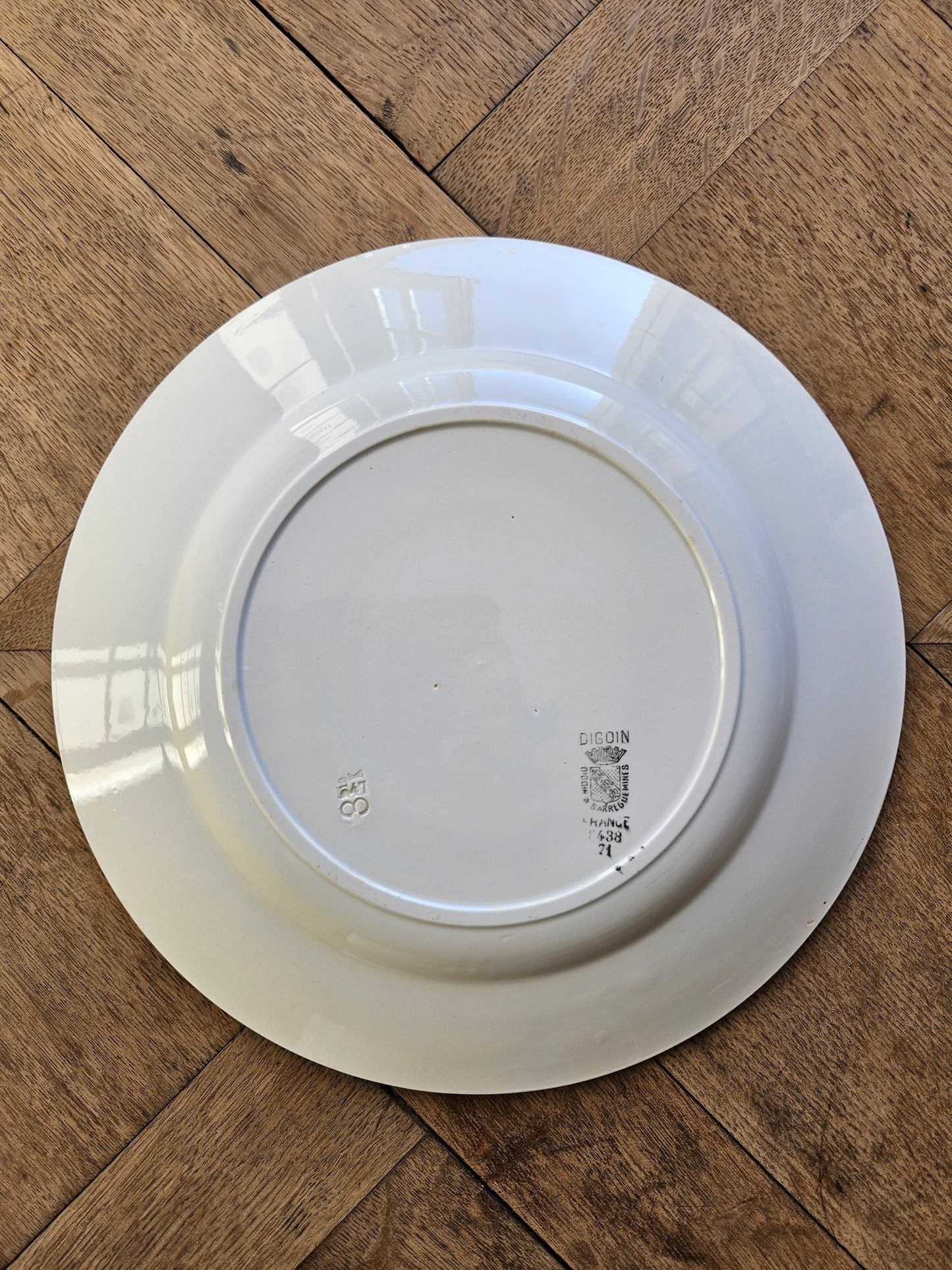 Plat rond Digoin, décor vert