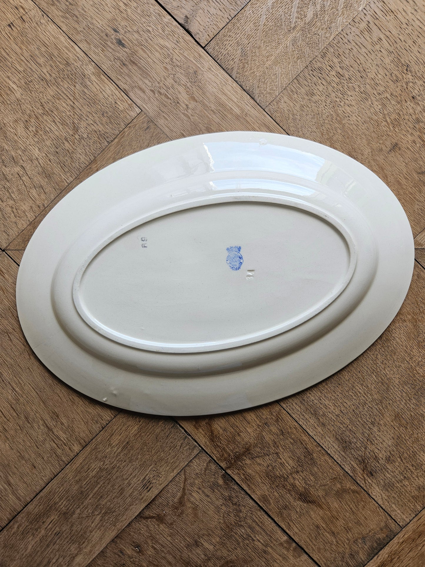 Plat ovale Badonviller bleu