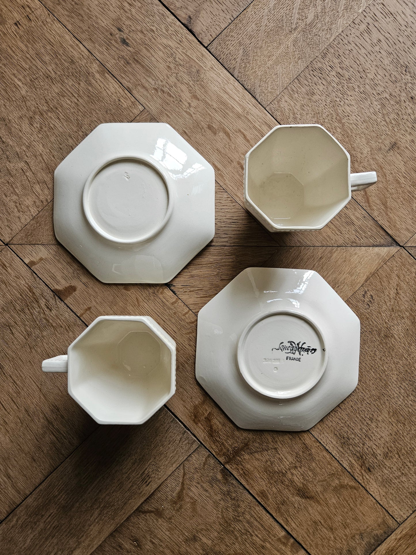 Tasses Sarreguemines octogonales perlées #3