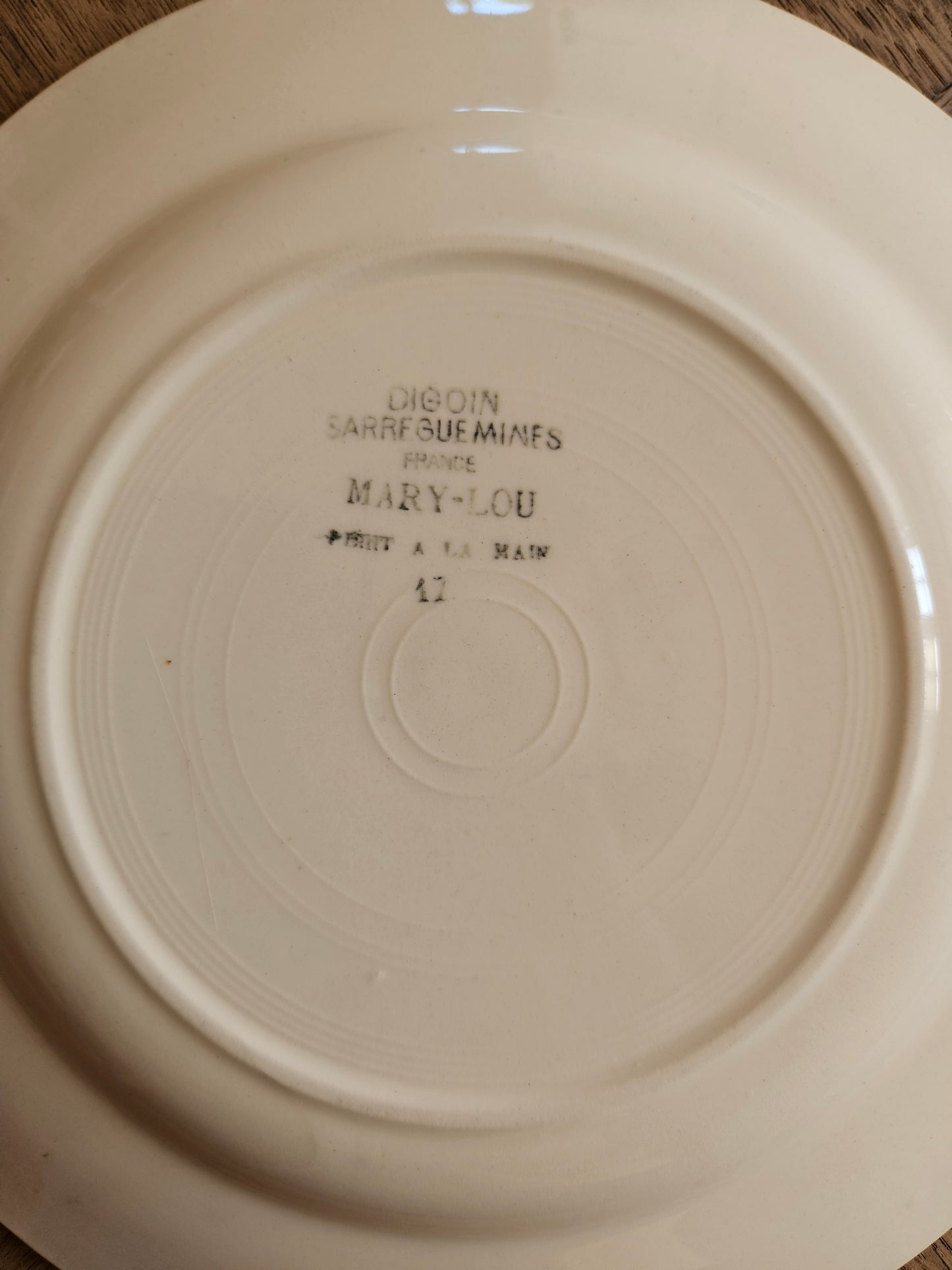Assiettes plates Digoin, Mary-Lou