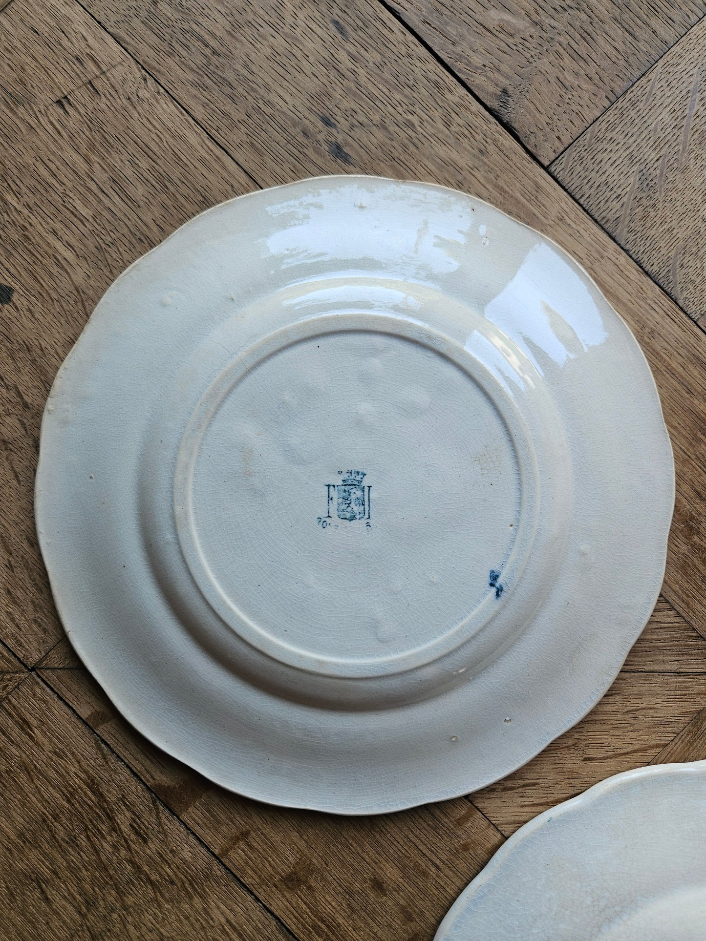 Assiettes à dessert Faïencerie de Lyon, Rose de Noël