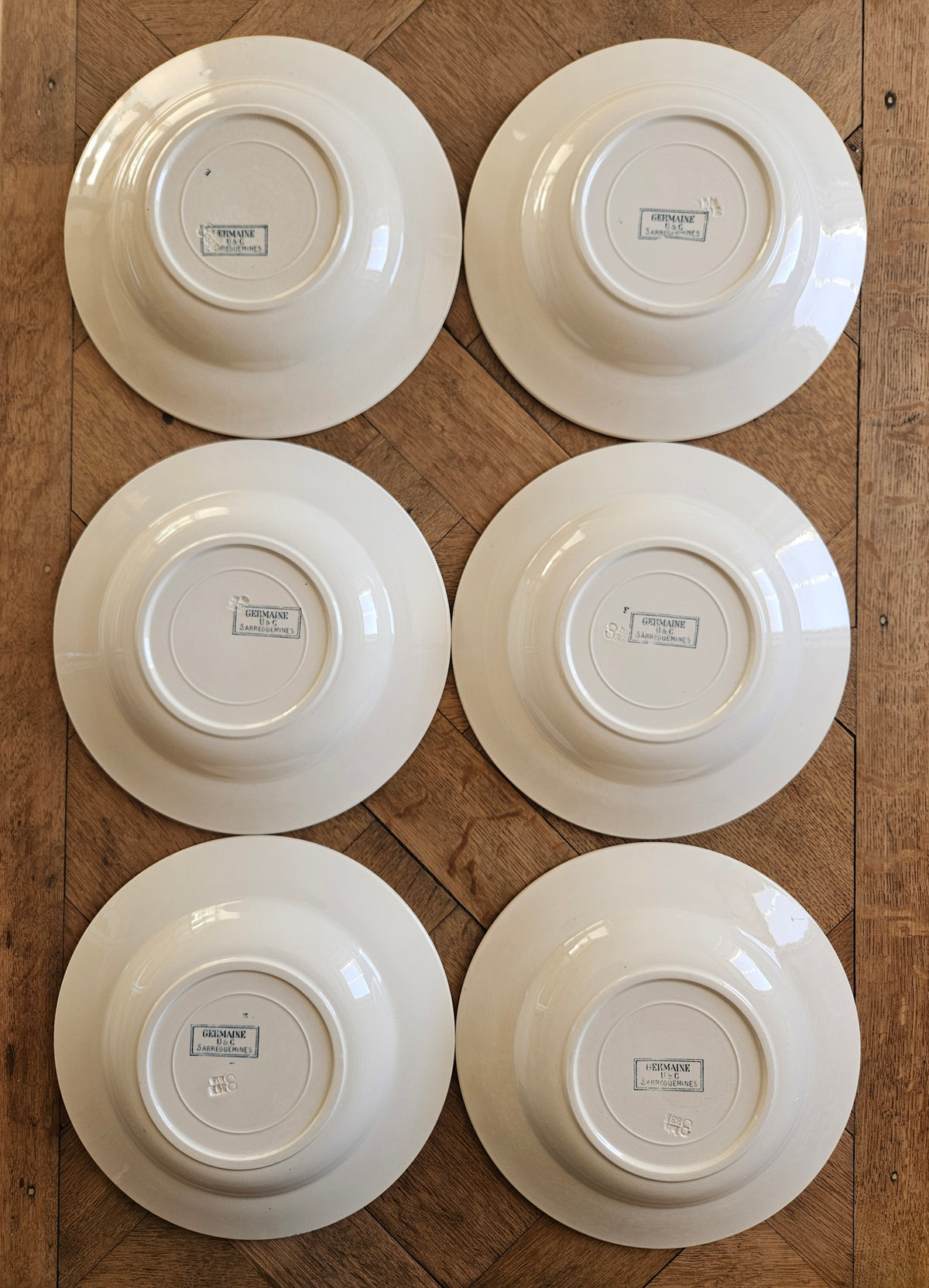 Assiettes creuses U&C Sarreguemines, Germaine