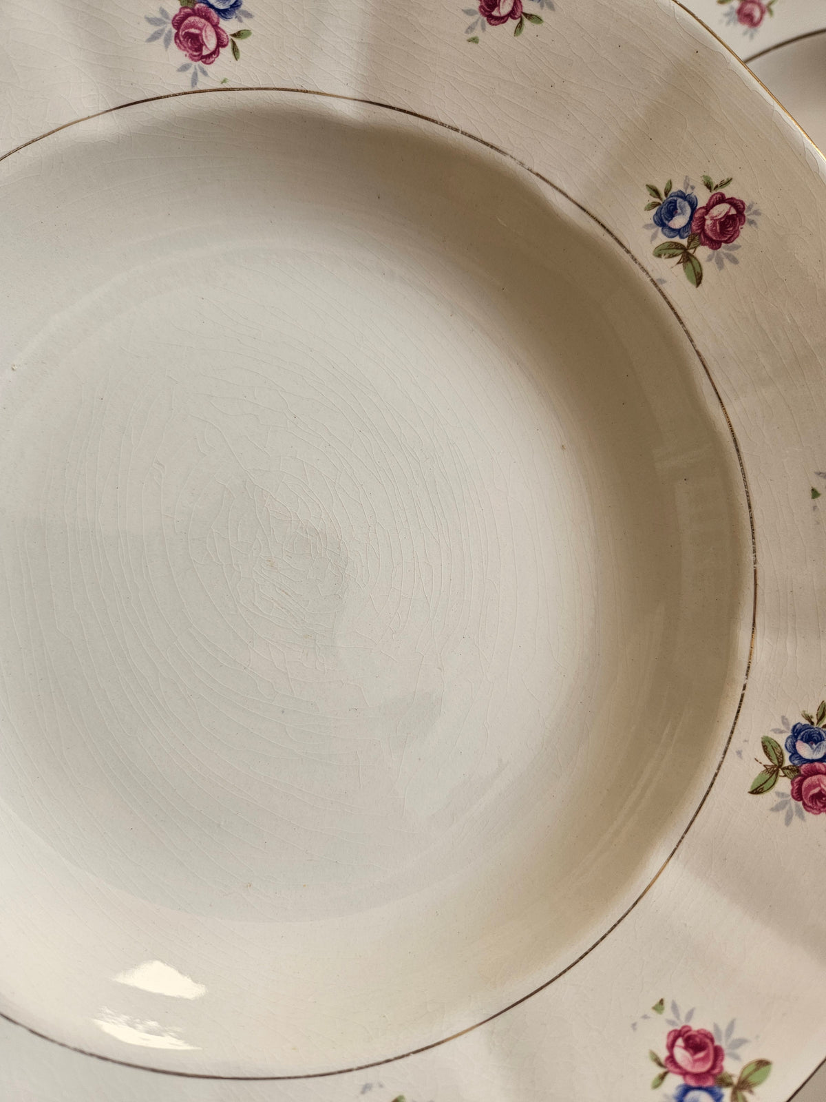 Assiettes creuses Digoin à petites fleurs