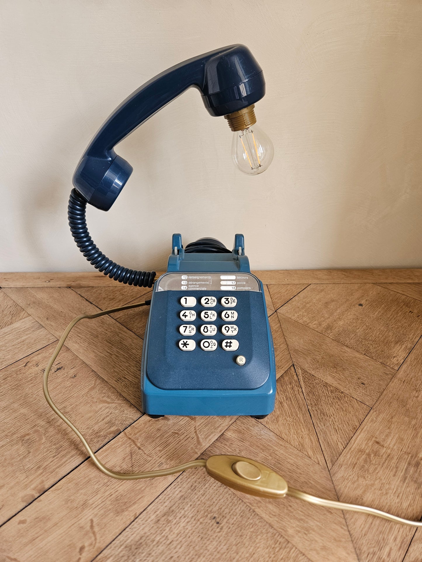 Lampe vintage BakéLight, bleu canard