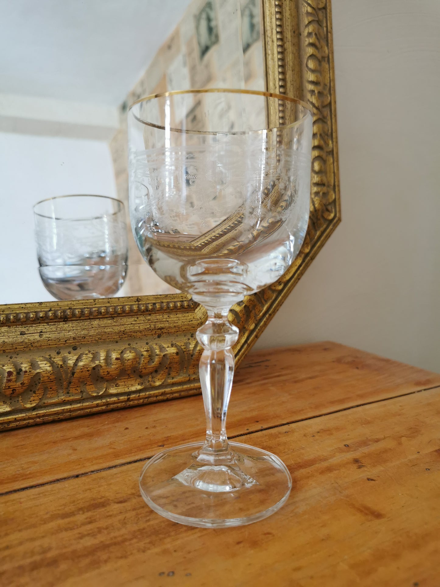 Verres à pied, dorure