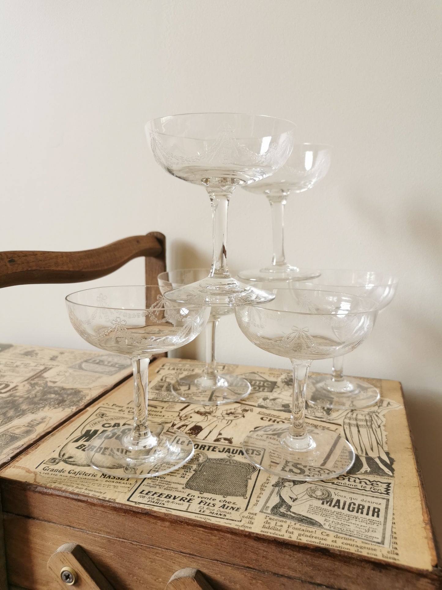 Coupes à champagne vintage