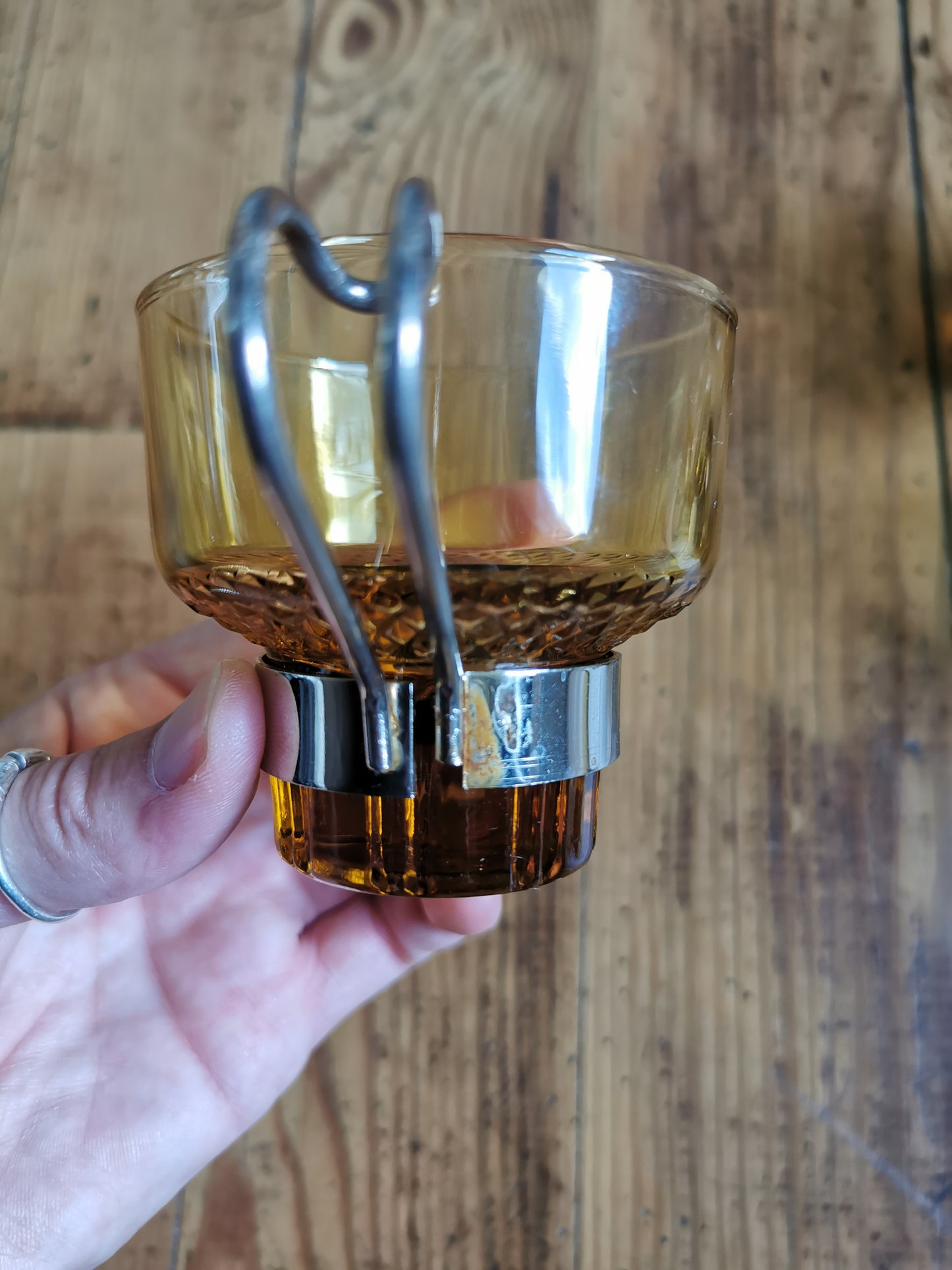 Tasses à café rétro, verre ambré