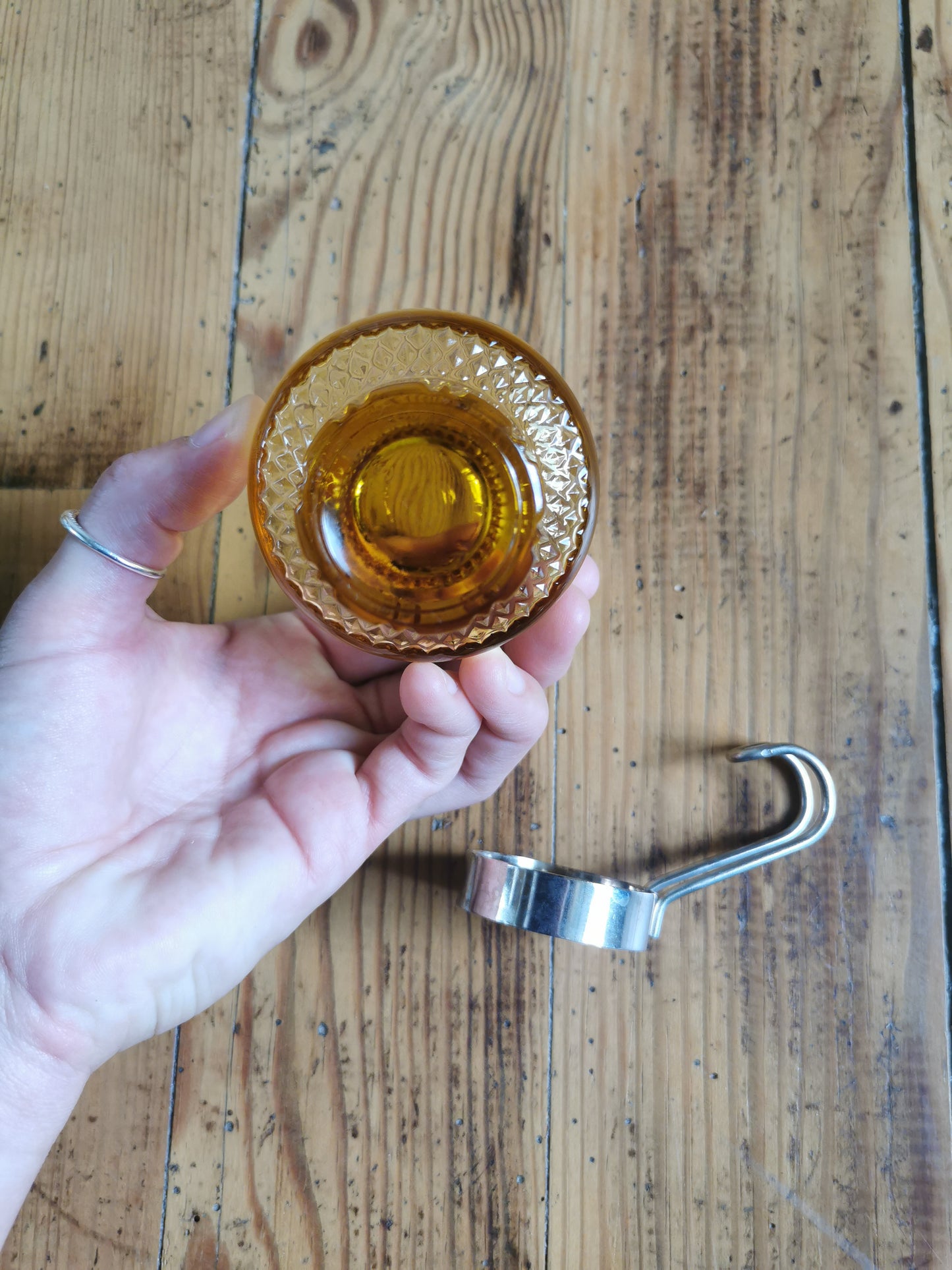 Tasses à café rétro, verre ambré