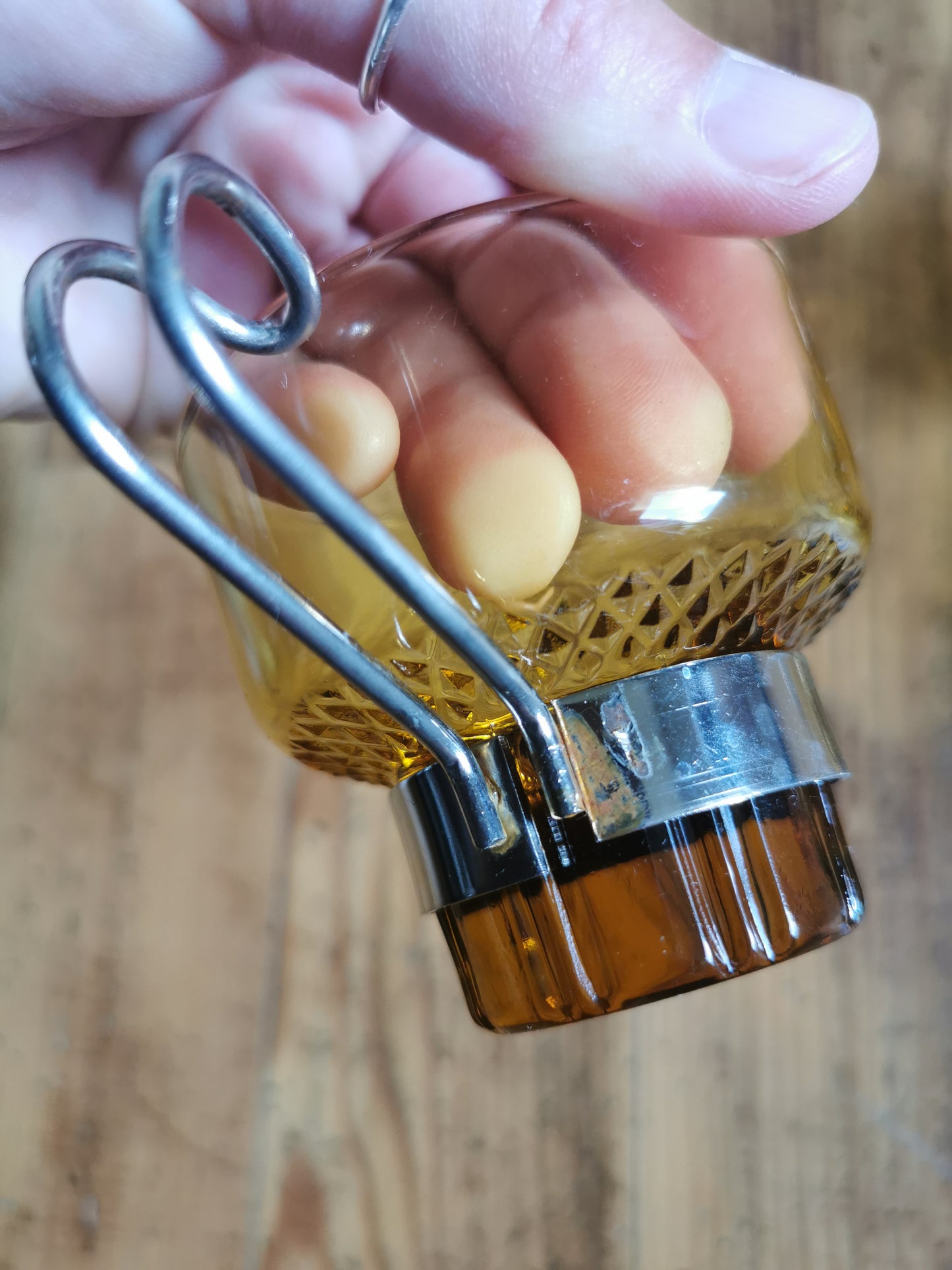 Tasses à café rétro, verre ambré