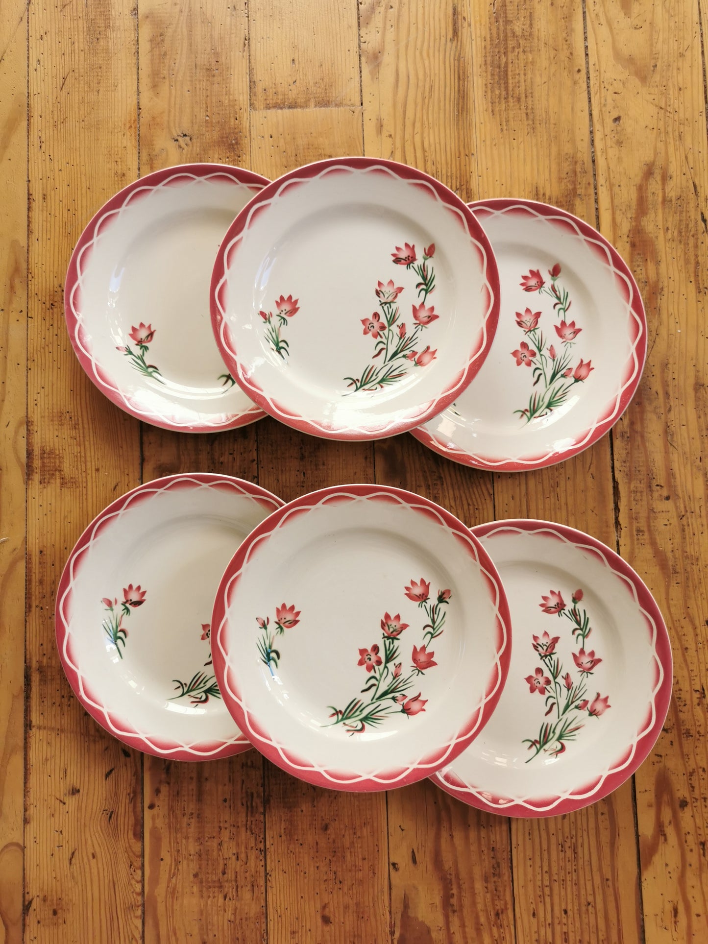 Assiettes à dessert vintage Sarreguemines et Digoin, Aude