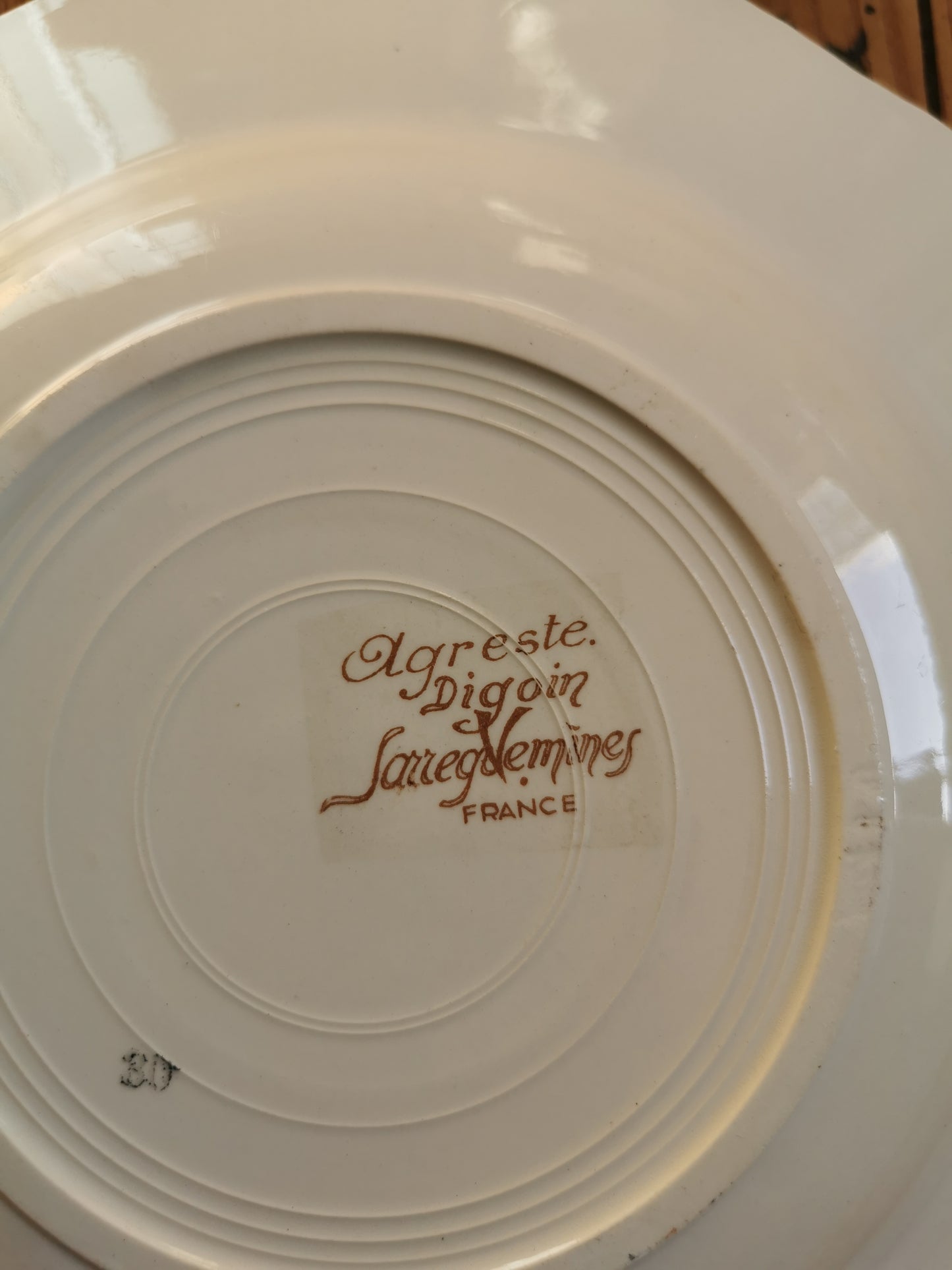 Assiettes creuses vintage Sarreguemines, Agreste