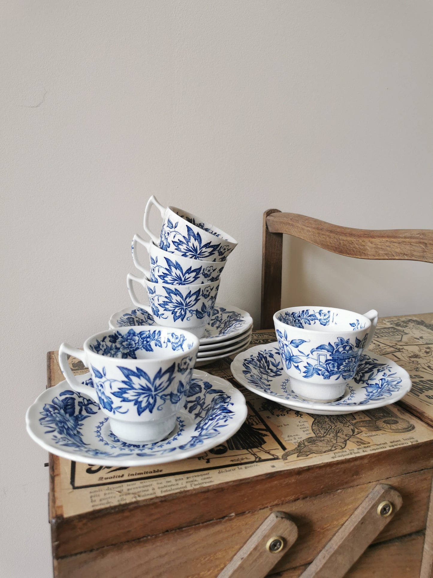 Lot de tasses vintage Ridgway, Pagoda