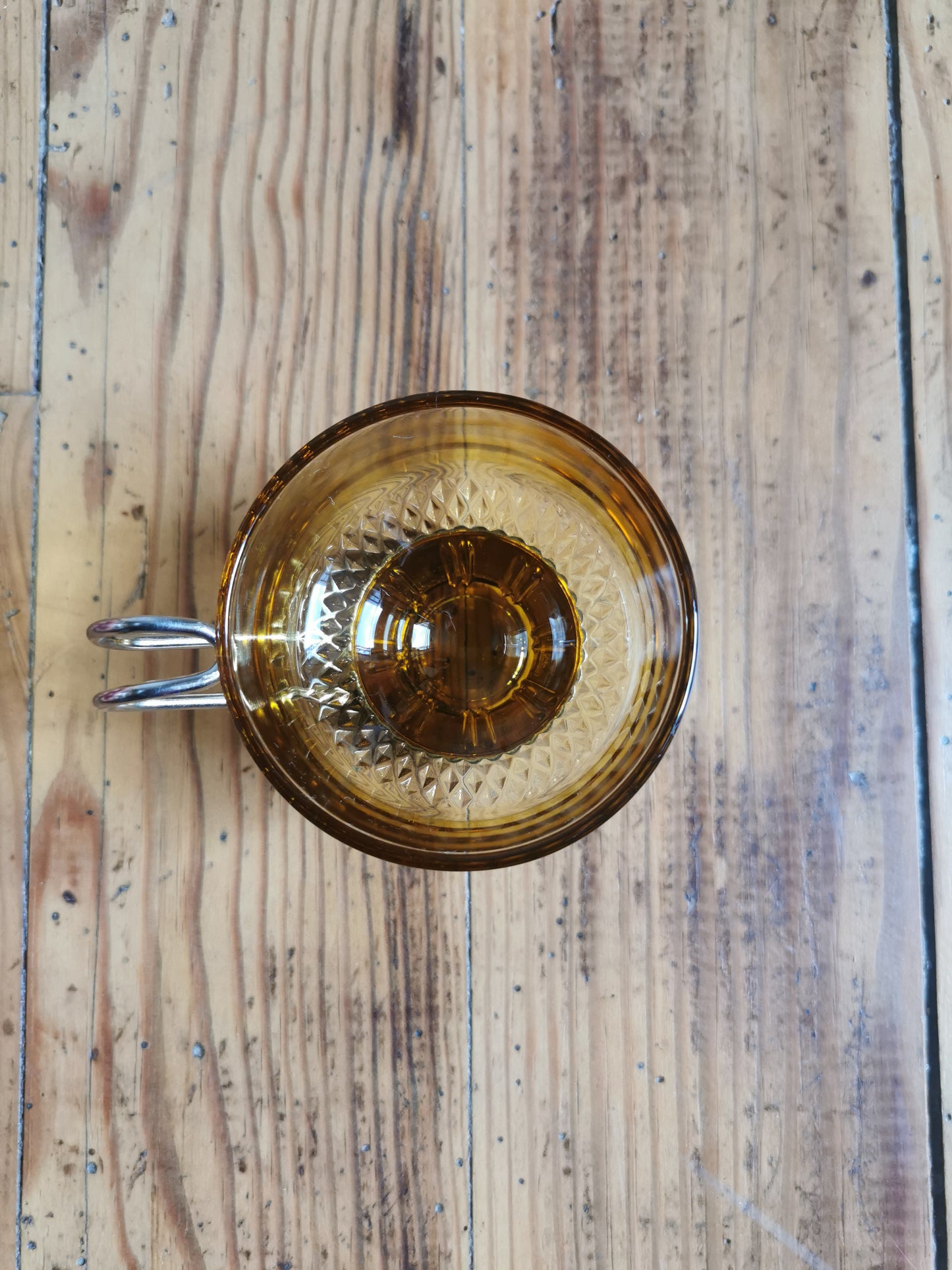 Tasses à café rétro, verre ambré