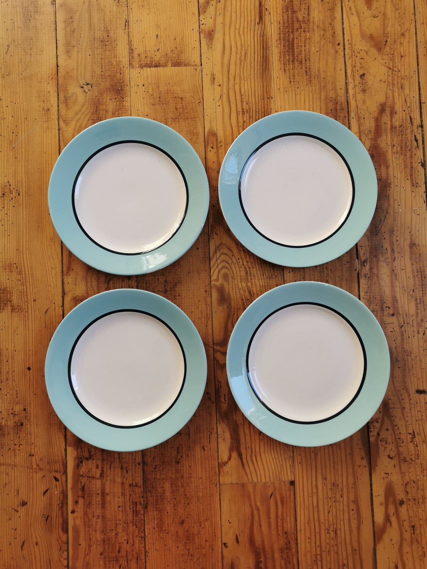 Assiettes à dessert Ste Amandinoise, bleues