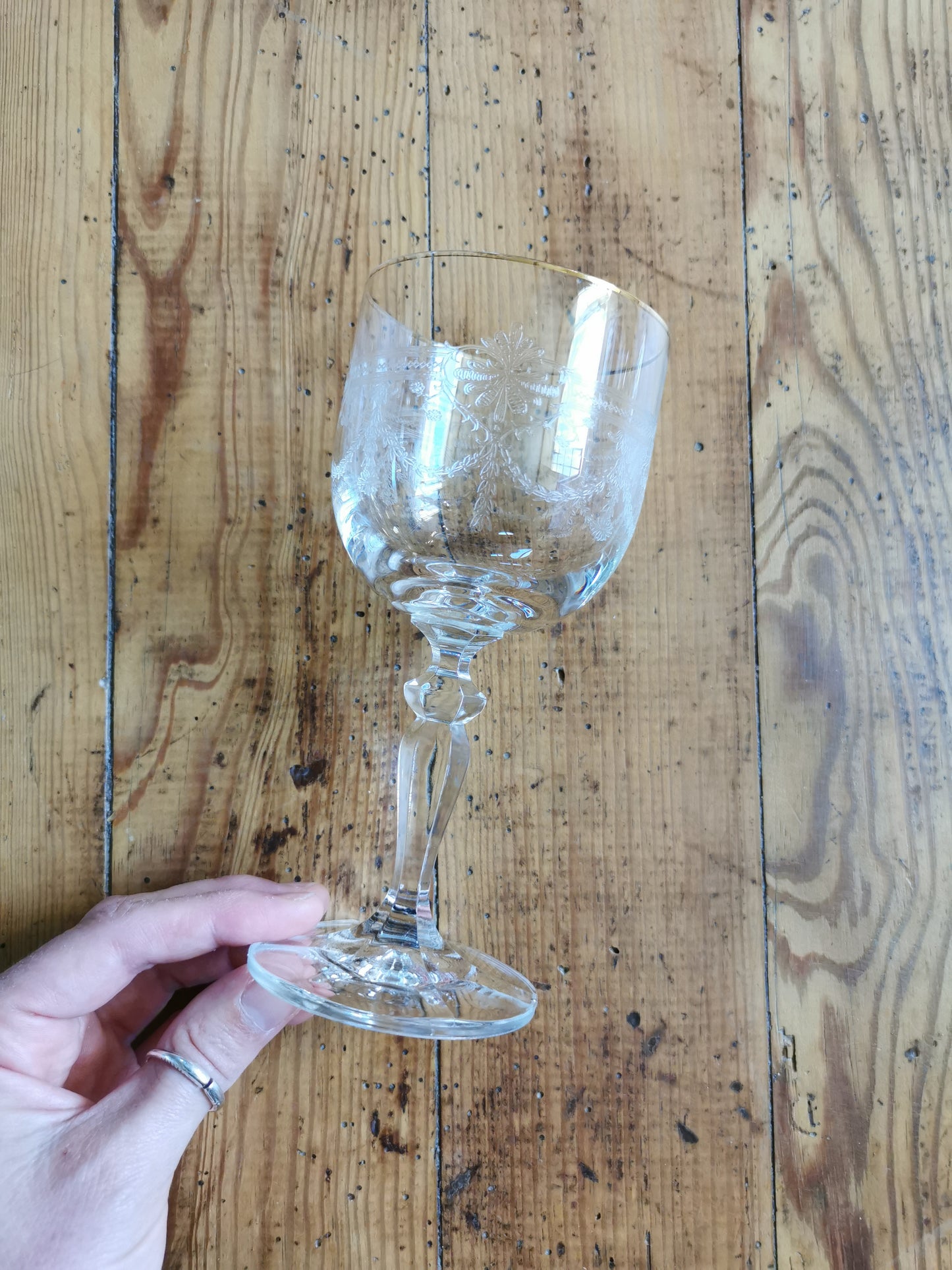Verres à pied, dorure