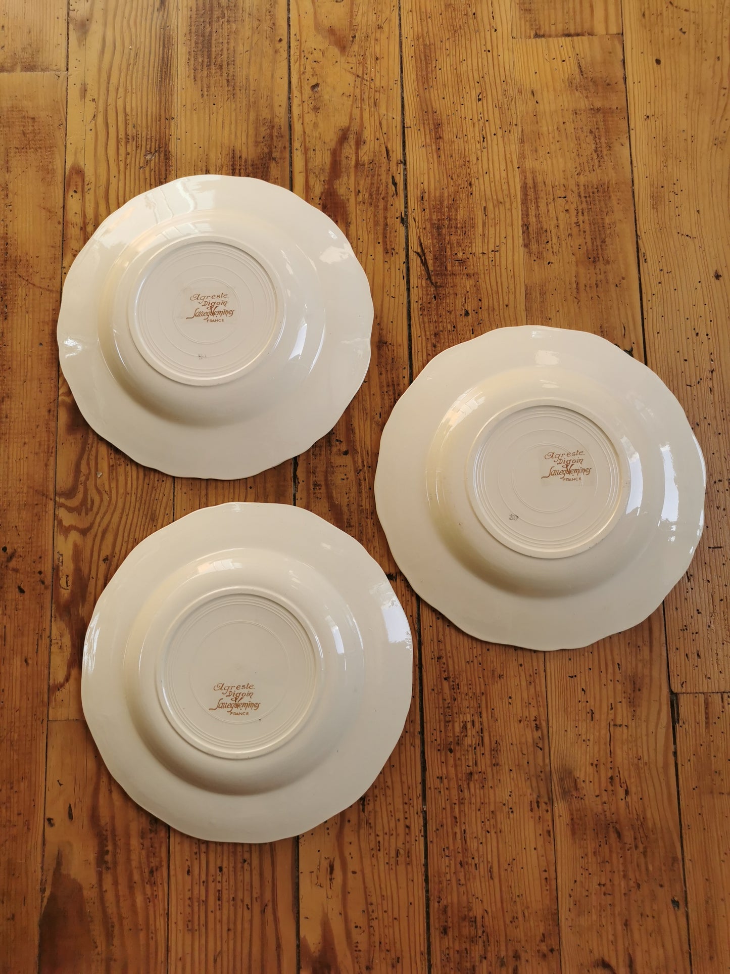 Assiettes creuses vintage Sarreguemines, Agreste