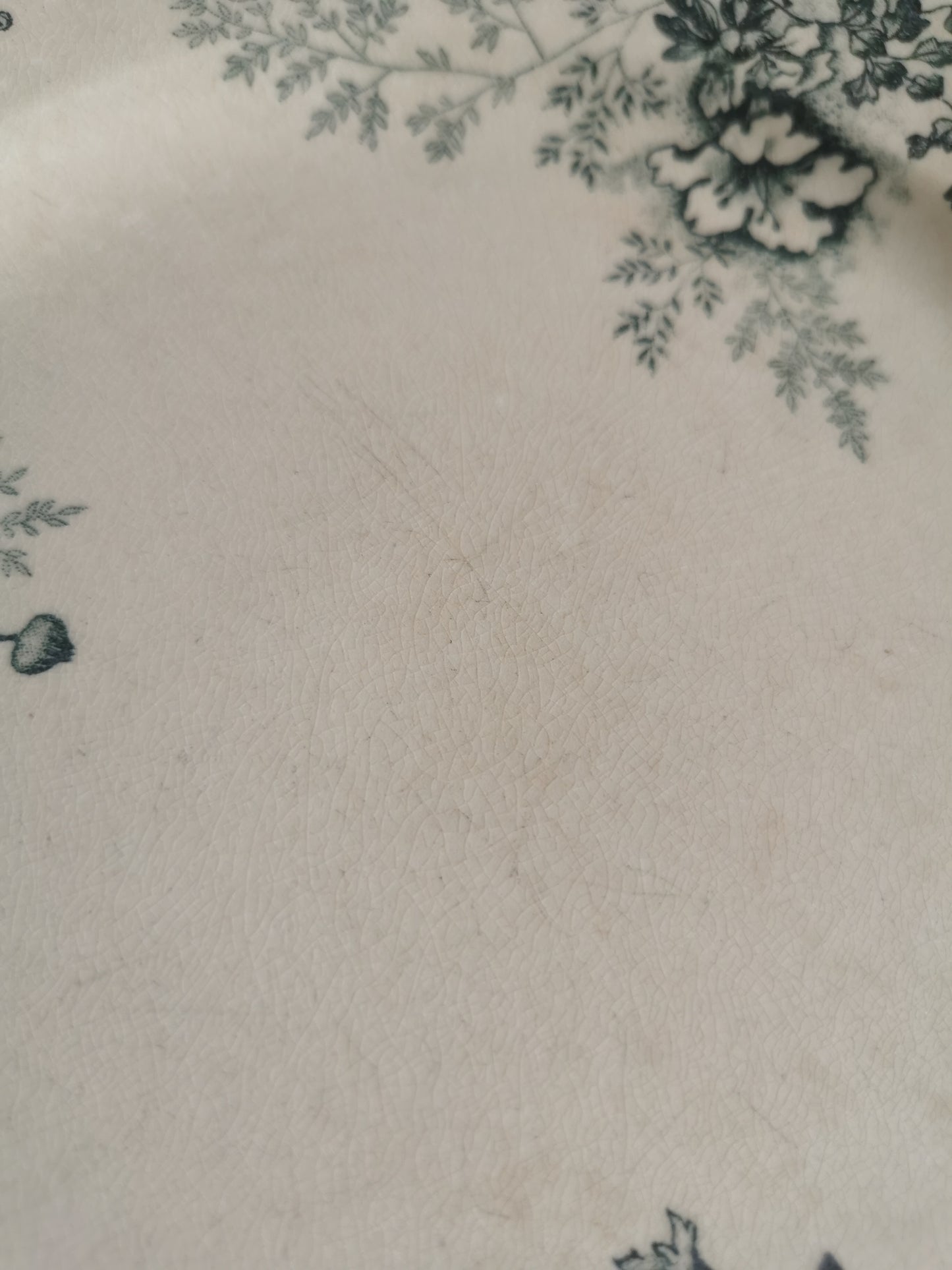 Assiettes plates en terre de fer, H.C