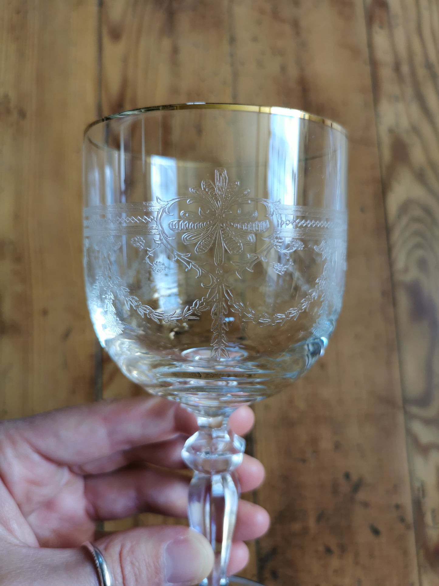 Verres à pied, dorure