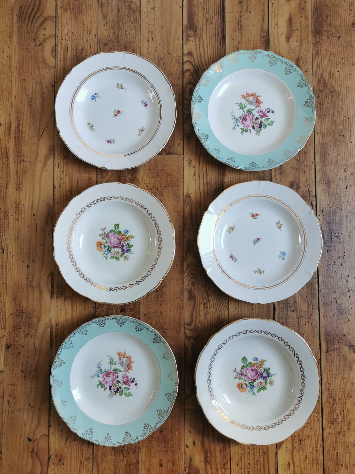 Mix d'assiettes creuses, mint & fleurs