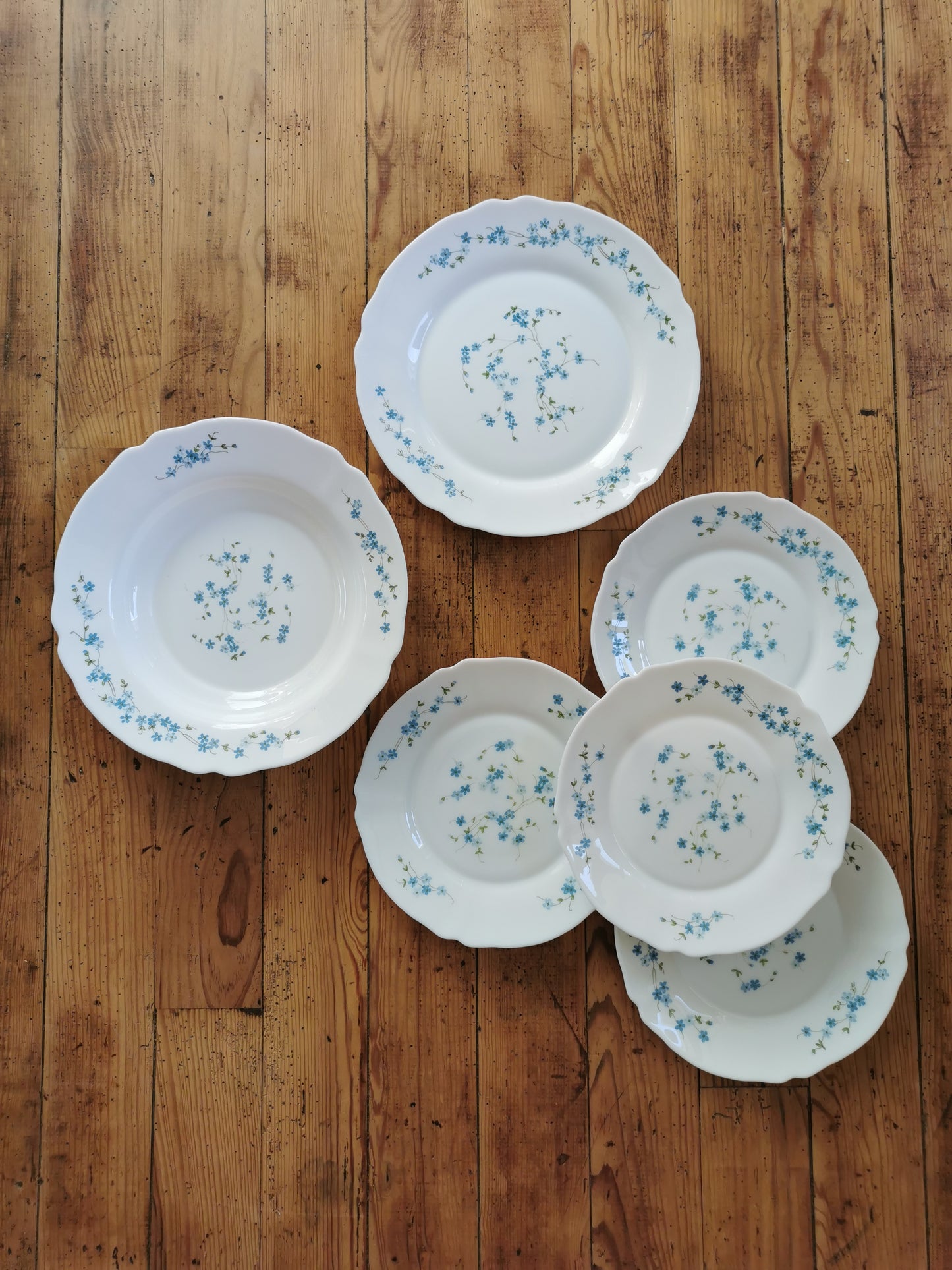 Vaisselle vintage Arcopal Myosotis
