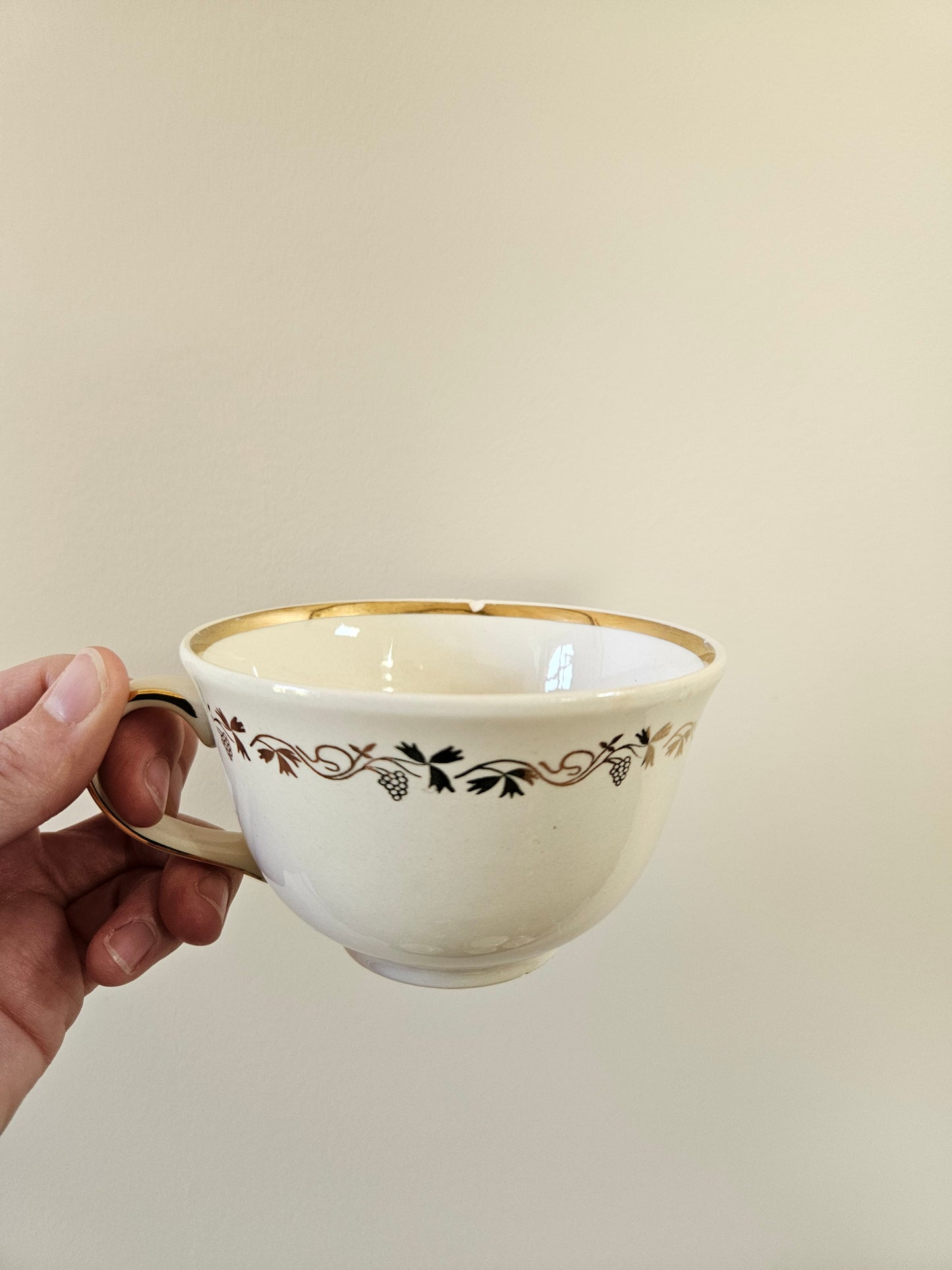 Tasses Villeroy & Boch, crème et doré