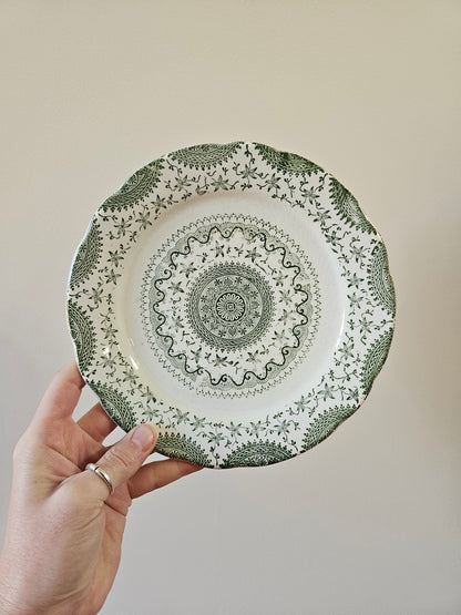 Assiettes anglaises "Mandala" vertes