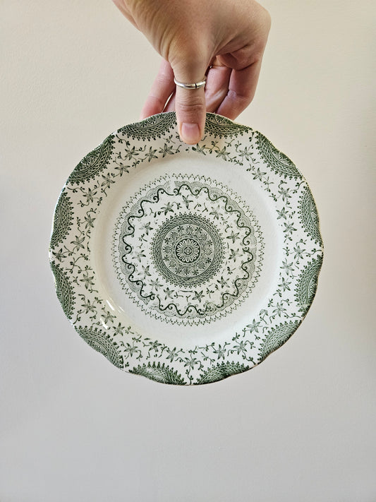 Assiettes anglaises "Mandala" vertes