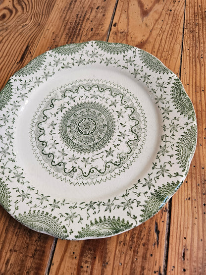 Assiettes anglaises "Mandala" vertes