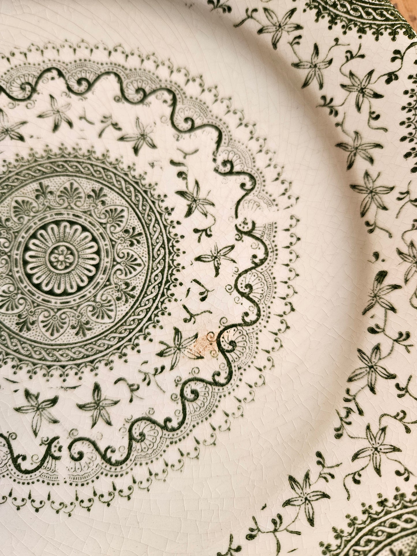 Assiettes anglaises "Mandala" vertes