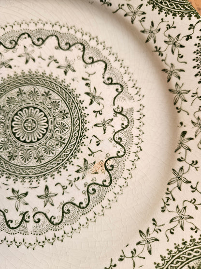 Assiettes anglaises "Mandala" vertes
