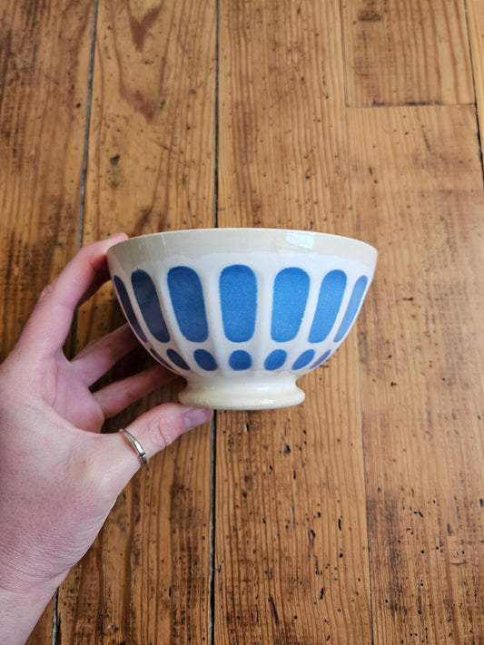 Bol à facettes Digoin, décor bleu