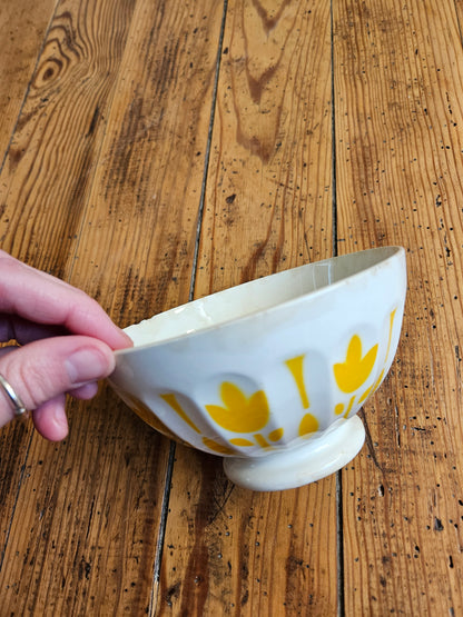 Bol à facettes Sarreguemines, décor jaune