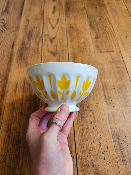 Bol à facettes Sarreguemines, décor jaune