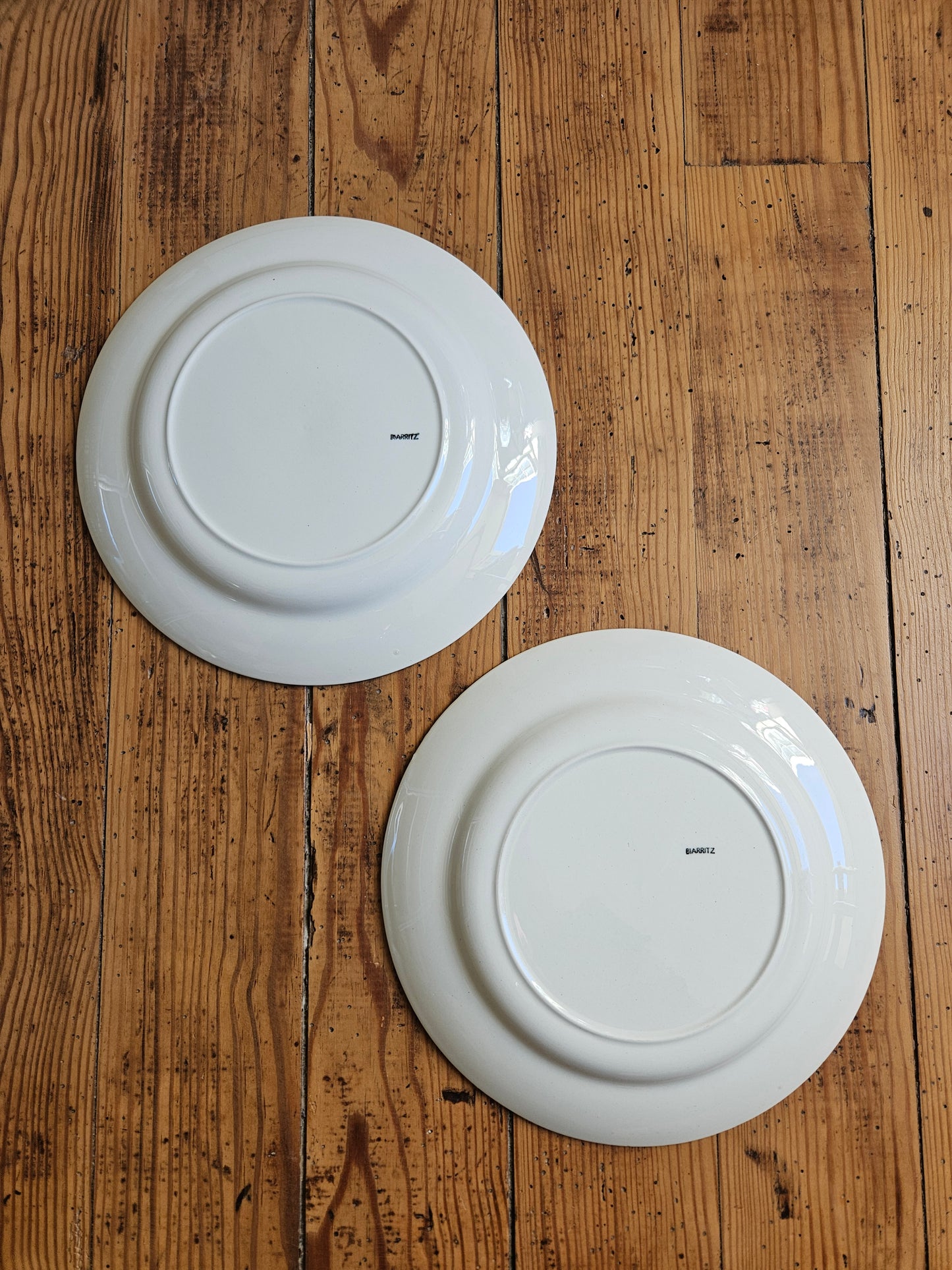 Assiettes plates dépareillées, jaune / mint / fleurs