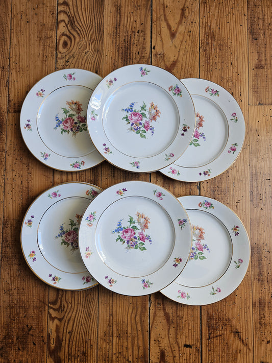 Assiettes à dessert fleuries L’Amandinoise