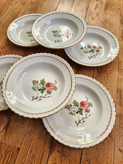 Assiettes creuses L’Amandinoise à fleurs