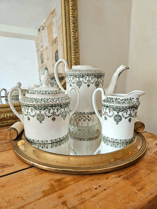 Théière, pot à lait & sucrier Badonviller, Empire