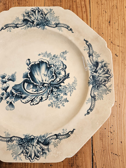 Assiette octogonale ancienne HB & C