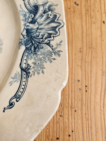 Assiette octogonale ancienne HB & C