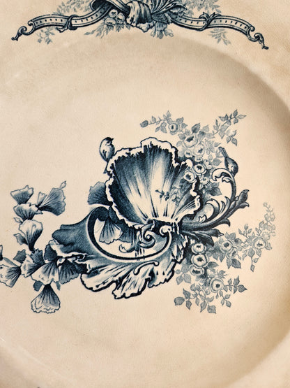 Assiette octogonale ancienne HB & C