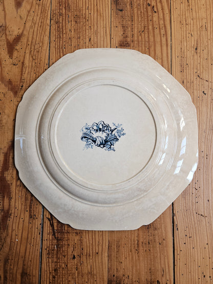 Assiette octogonale ancienne HB & C