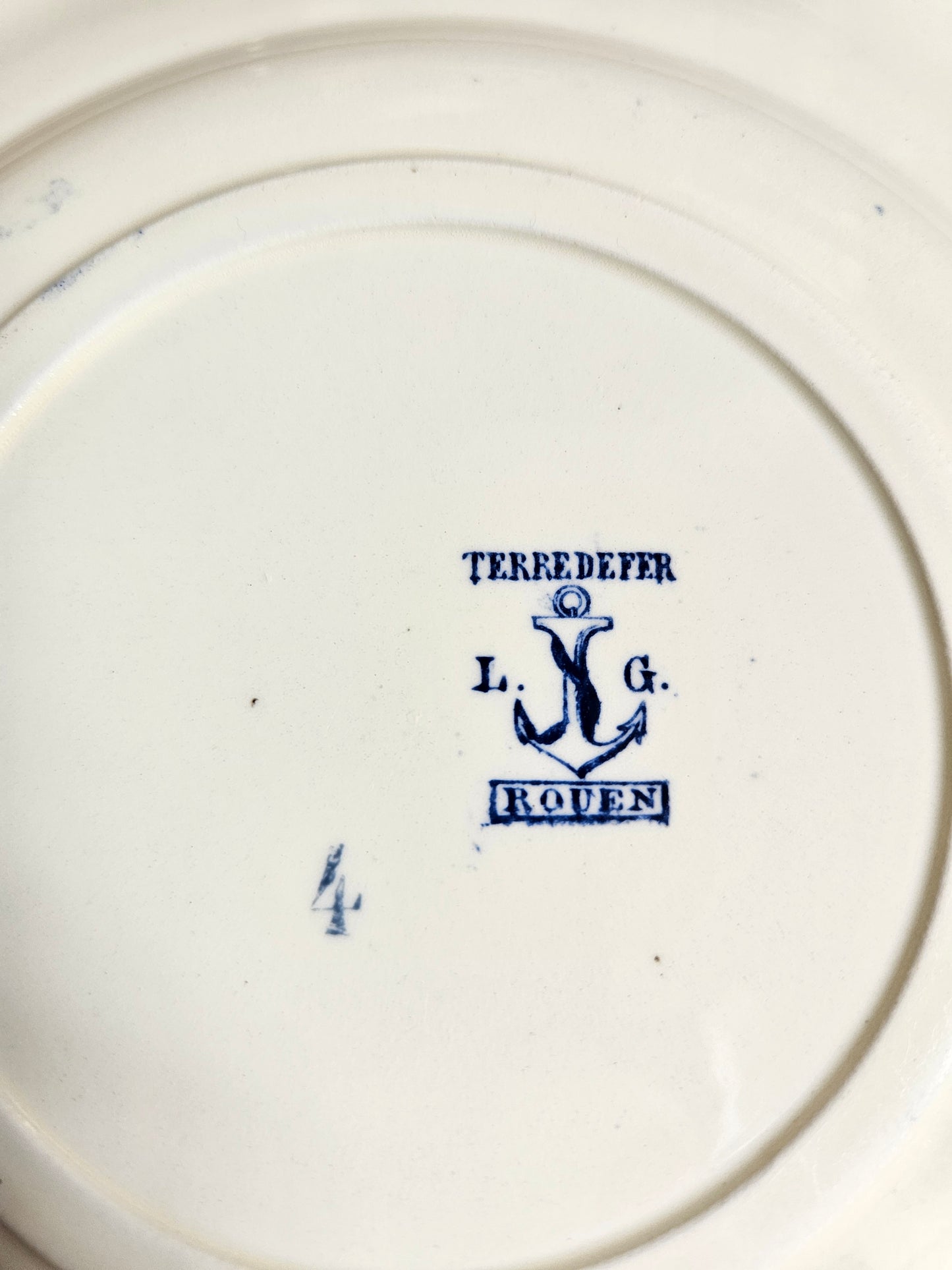 Assiettes plates Clairefontaine, Rouen